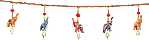 Vista 2 de Guirnalda Toran Bandanwar para colgar en la pared para puerta con pompones, decorativo para interiores y exteriores, decoración del hogar, oficina