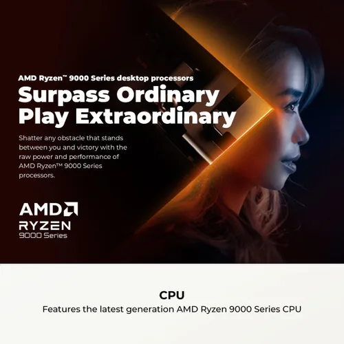 Vista 6 de CyberPowerPC PC para juegos, AMD Ryzen 9 9900X, GeForce RTX 5070 12GB