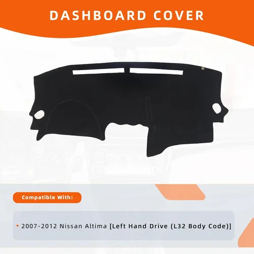 Vista 2 de Alfombrilla Protectora para Salpicadero Compatible con Nissan Altima 2012-2007 (Código de Cuerpo L32, Sin Modelos HUD), Alfombrilla Antirreflejos