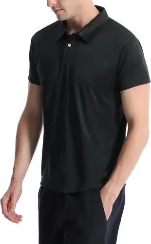 Vista 4 de Paquete de 5 camisas polo para hombre, ajuste seco, manga corta, camiseta de golf que absorbe la humedad, cuello casual, camisetas de trabajo
