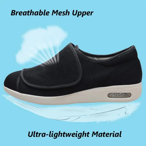 Vista 3 de W&LESVAGO Zapatos de mujer con edema diabético ancho con cierres totalmente ajustables, fáciles de poner y quitar, zapatos deportivos para caminar