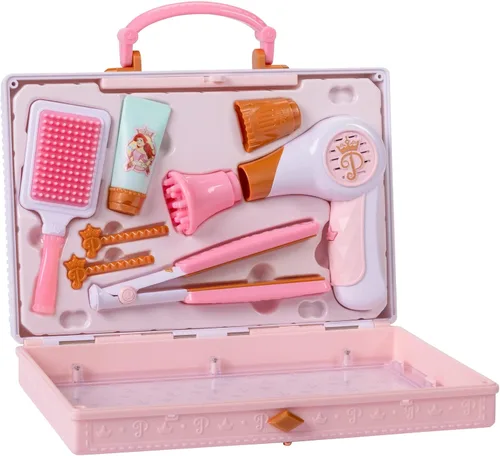 Vista 3 de Disney Princess Style Collection - Juego de herramientas de peinado de moda para niñas con sonido y bolsa de almacenamiento para llevar