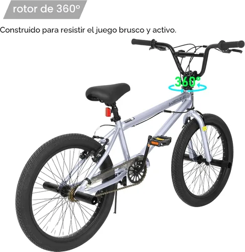 Vista 5 de WEIZE Freestyle BMX Bike 20 inch Trick Bicycle Plateado