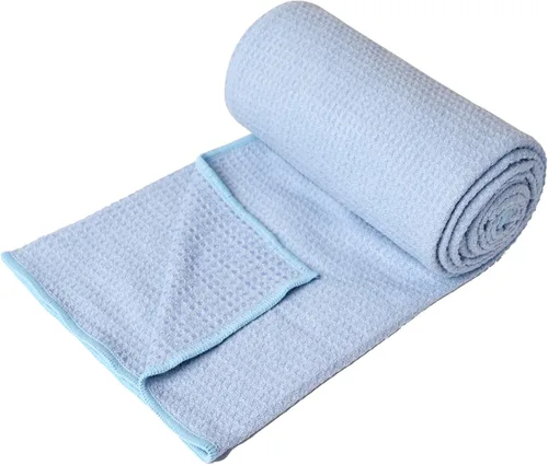 Vista 2 de Eunzel Paquete de 2 toallas de yoga caliente, toalla antideslizante para esterilla de yoga con puntos de agarre Stickyfiber toalla absorbente
