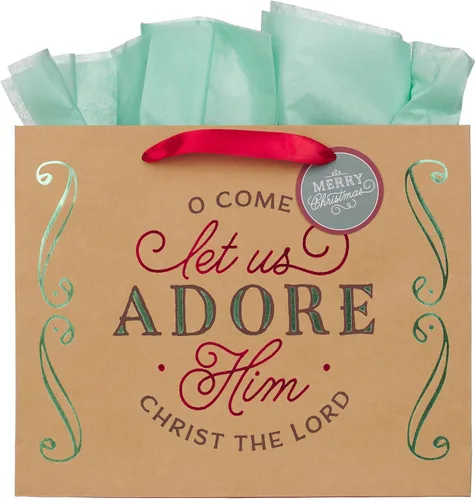 Vista 54 de Christian Art Gifts Bolsa de regalo grande de las Escrituras de Paisaje con tarjeta de felicitación y juego de papel de seda para niños: cada
