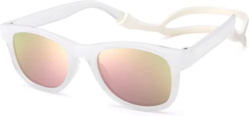 Vista 2 de COASION Bendable Flexible Polarized Newborn Baby Sunglasses with Silicon Strap for Infant Boys Girls Age 0-12 Months CA9042