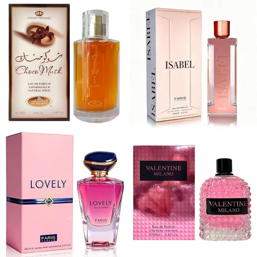 Vista 21 de AFLUXE Set de perfume para mujer, 4 piezas, colección Eau De Parfum de larga duración, almizcle Choco/Milano Mujer/6pm Rosa/7AM Fresh