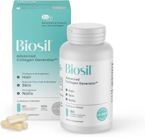 Vista 12 de Biosil Suplemento potenciador de colágeno - 30 cápsulas originales - Activador patentado ch-OSA para piel, cabello, uñas y articulaciones - Apoya