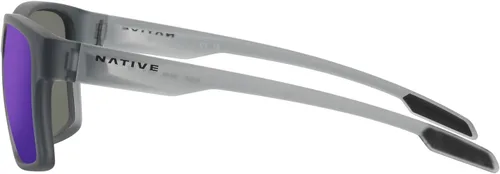 Vista 4 de Native XD9041 Breck Square - Gafas de sol para hombre, cristal ahumado mateazul polarizado, 2.205 in, Cristal ahumado matepolarizado espejo azul