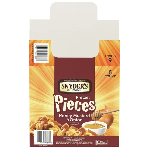 Vista 2 de Snyder's of Hanover Piezas de pretzel, miel mostaza y cebolla, 3.25 oz, 6