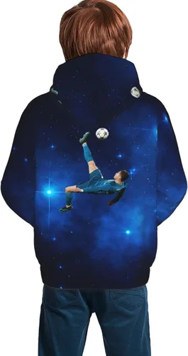 Vista 2 de Luja Dling Ronaldo #7 - Sudadera con capucha para adolescentes con bolsillo