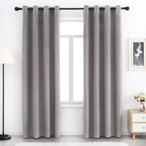 Vista 25 de SPXTEX Cortinas Opacas de Terciopelo Verde - 84 Pulgadas de Largo, Bloqueo de Luz, Parte Superior con Ojales, Aislamiento de Calor, Térmico