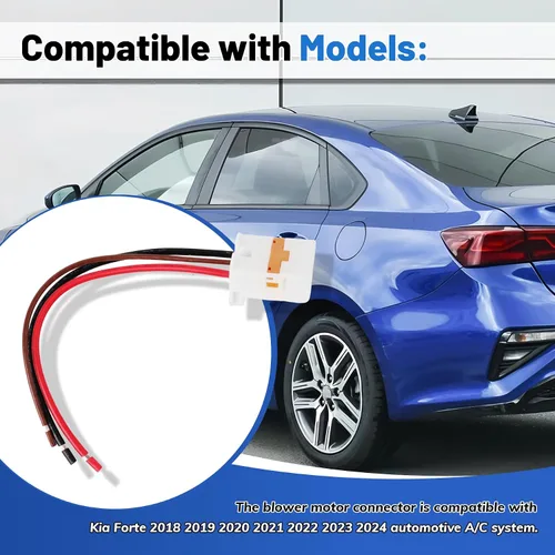 Vista 3 de Repuesto del conector del motor del ventilador para 97113-G2000, compatible con KIA Forte 2018-2024 Direct Plug Play con arnés de coleta de 4