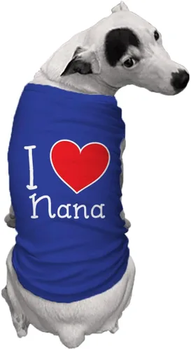 Vista 2 de I Love My Nana - Camisa con diseño de corazón para perro (azul rey, talla 3XL)