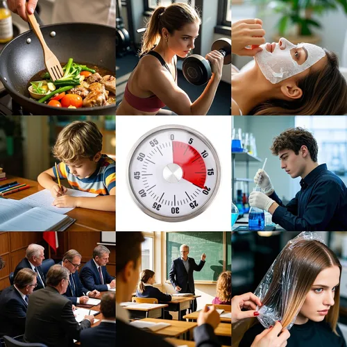 Vista 7 de Temporizador mecánico de cocina para cocinar, tiempo visual de cuerda para niños, temporizador magnético con soporte trasero, reloj de cuenta
