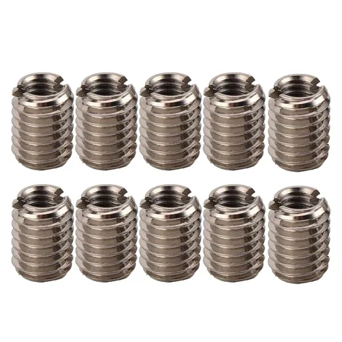 Vista 13 de 10 piezas de inserción de rosca autorroscante, tuerca reductora de acero inoxidable de 0.236 in hembra M3x0.0.197 in macho M5x0.0.315 in