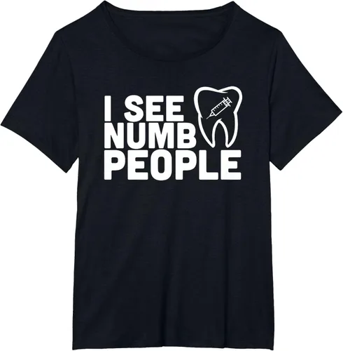 Vista 69 de I see Numb People - Camiseta de regalo para dentista dental, Negro, S