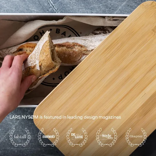 Vista 5 de LARS NYSØM Panera I Caja de pan de metal para una frescura duradera con almohadillas antideslizantes I Papelera para productos horneados con tapa