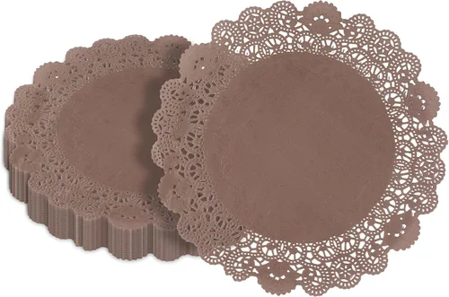 Vista 8 de Restaurantware Pastry Tek Blondas de Encaje de 4 x 4 Pulgadas 100 Vajilla Decorativa - Blondas de Mesa Desechables Redondas de Papel Negro