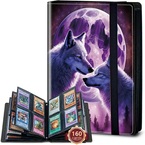 Vista 25 de Rossy Carpeta de tarjetas con 4 bolsillos, carpeta de tarjetas intercambiables, álbum de colección de tarjetas, para 160 tarjetas de carga lateral