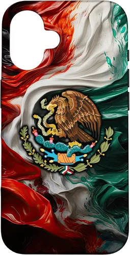 Vista 32 de Funda para iPhone 17 con diseño de bandera mexicana ahumada del orgullo de México del Cinco de Mayo
