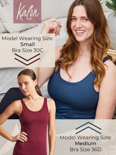 Vista 3 de Kalon Paquete de 4 camisetas sin mangas para mujer con diseño moderno y pechugona