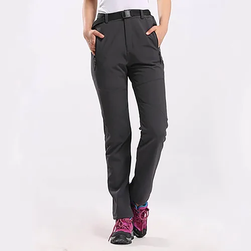 Vista 2 de Womens Cargo Pants High Waisted Long Leg Solid Water Proof Hiking Trousers Windproof Outdoor Pant with Pockets