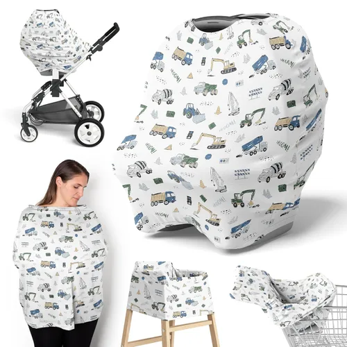 Vista 9 de Sweet Jojo Designs Funda de asiento de coche de bebé para lactancia, lactancia, silla alta, carrito de compras, cochecito, toldo para asiento