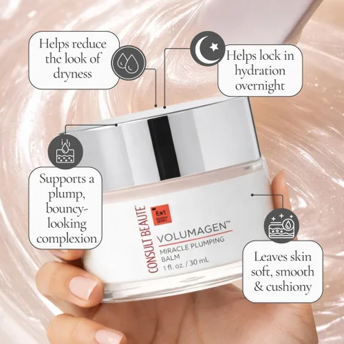 Vista 2 de Consult Beaute Volumagen Miracle Plumping Balm para lentear, tratamiento nutritivo de humedad facial durante la noche, reparación de barrera