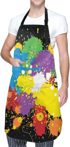 Vista 2 de Delantal impermeable con cuello ajustable para cocina, cocina, jardinería, aseo