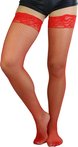 Vista 19 de ToBeInStyle Medias de red atemporales con costura trasera para mujer