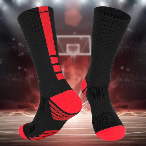 Vista 4 de Finerview Elite - Calcetines de baloncesto (6 pares), calcetines deportivos de alta calidad a media pantorrilla para adultos y jóvenes