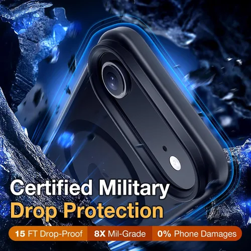 Vista 5 de Yriklso 3 en 1 Funda Magnética Fuerte para iPhone Air, 1X Protector de Pantalla + 1X Protector de Lente de Cámara, Cubierta Protectora a Prueba