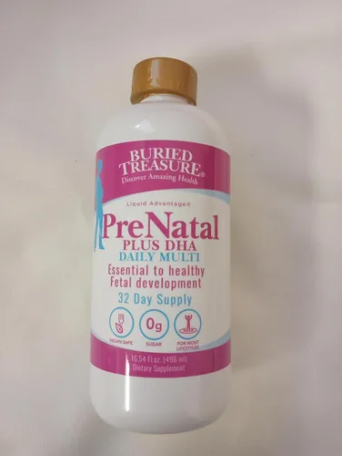 Vista 5 de Buried Treasure Prenatal Plus DHA Complete, 16 onzas, hierro DHA Omega3 natural