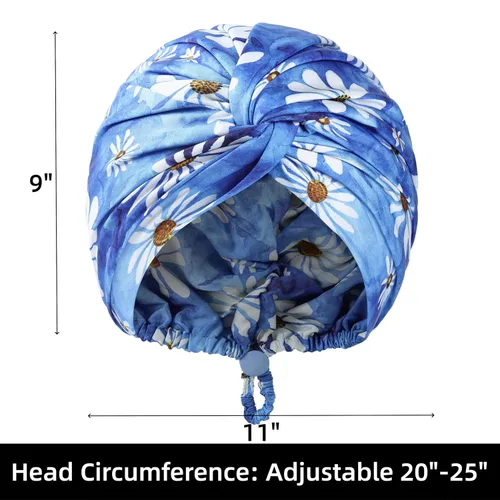 Vista 22 de Gorro de satén de seda ajustable para envolver el cabello para dormir, gorro de dormir de doble capa, turbante nocturno para cabello largo y rizado