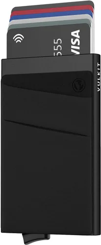 Vista 35 de VULKIT Card Holder with Money Pocket Pop Up Wallet RFID Blocking Slim Metal Bank Card Case Holds 5 Cards and Notes