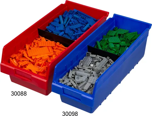 Vista 8 de Akro-Mils 30088 ShelfMax - Caja de almacenamiento de plástico para anidar, 18 pulgadas de largo por 8 pulgadas de ancho por 6 pulgadas de alto, Azul