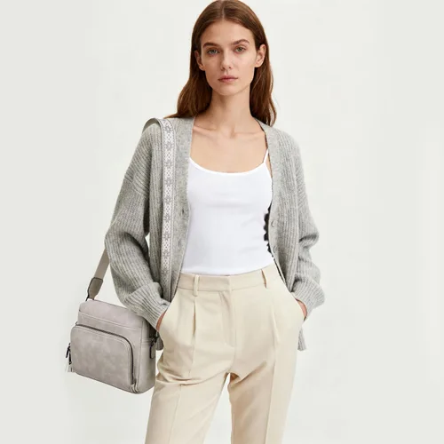 Vista 2 de POIUGOYA Bolsos cruzados para mujer a la moda, bolso cruzado mediano de cuero vegano, bolso cruzado de viaje para mujer, cartera integrada