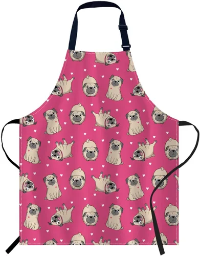 Vista 21 de oFloral Delantal de cara de gato negro para hombres y mujeres, delantal de cocina y horneado, baberos de cocina