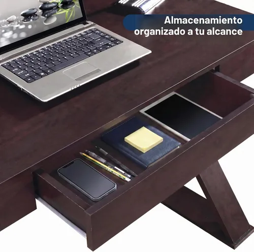 Vista 8 de Techni Mobili Escritorio moderno de 47 pulgadas con cajón, oficina en casa