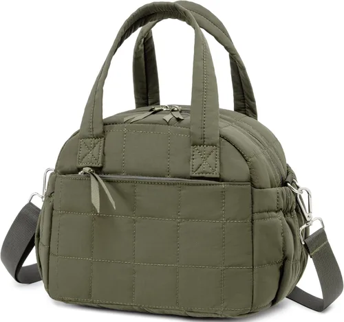 Vista 12 de LEDAOU Lonchera para Mujeres, Bolsa de Almuerzo Acolchada con Relleno Puffer, con Correa Ajustable, Aislada, Reutilizable, para el Trabajo, Escuela