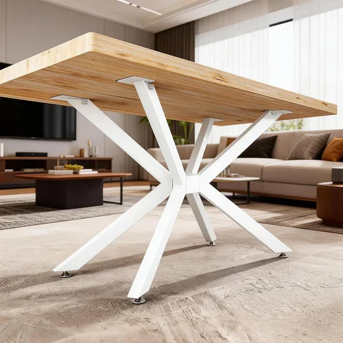 Vista 8 de Patas de escritorio de metal resistente de 29 pulgadas, base de mesa industrial de hierro forjado para vidrio, mármol, madera, marco de escritorio