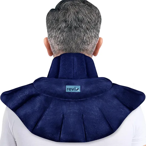 Vista 10 de REVIX Almohadilla térmica para microondas para cuello, hombros y espalda, envoltura térmica para microondas con calor húmedo para tensión muscular