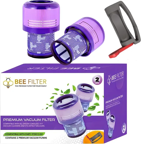 Vista 8 de Dyson V15 Filtro, paquete de 2 filtros de repuesto HEPA prémium para Dyson