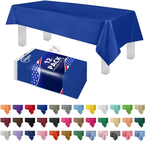 Vista 52 de Mantel de plástico de alta calidad - 54 in. x 108 pulgadas. Grandipity - Mantel rectangular (6 y 12 unidades), Agua (Aqua)