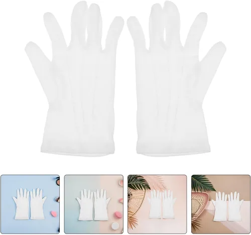 Vista 8 de 3 Pairs White Billiards Referee Gloves Comfortable Pool Snooker Competition Gloves Cotton-Polyester Blend Protective Mittens for Men and Women