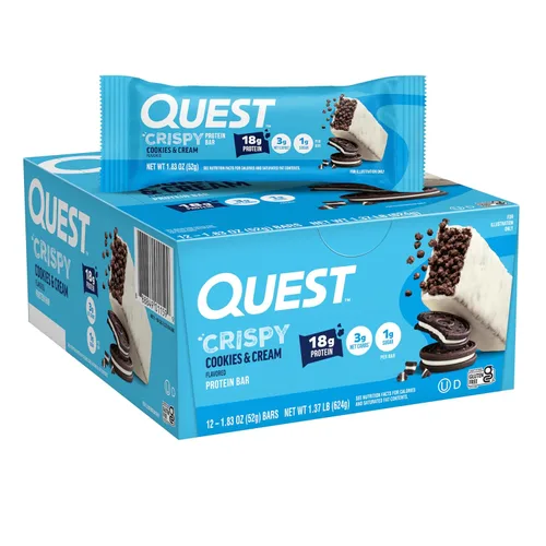 Vista 19 de Quest Nutrition - Barra de proteína crujiente para pastel de cumpleaños, 0.67 onzas de proteína, 0.04 oz de azúcar, 0.07 oz de carbohidratos netos
