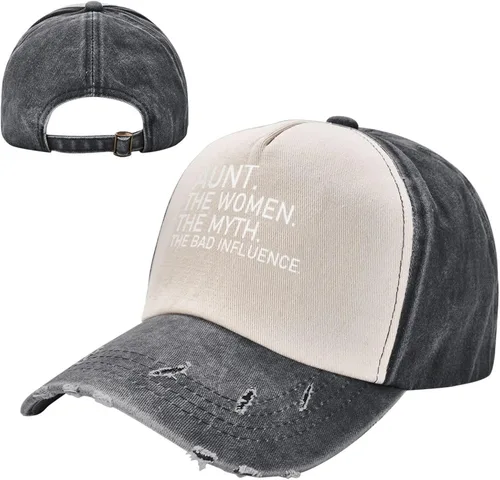 Vista 2 de YVNUM Women's and Men's Baseball Hat Adjustable Aunt The Women The Myth The Bad Influence Dad Hat Original Trucker Cap