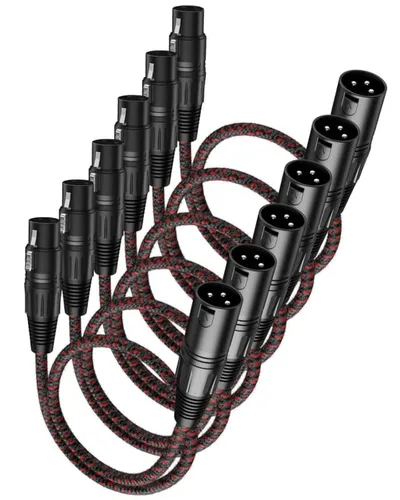 Vista 19 de Cable corto XLR, cable de micrófono de 1 pie, paquete de 2 unidades, toda la longitud de 6 pulgadas a 100 pies, cable de micrófono equilibrado