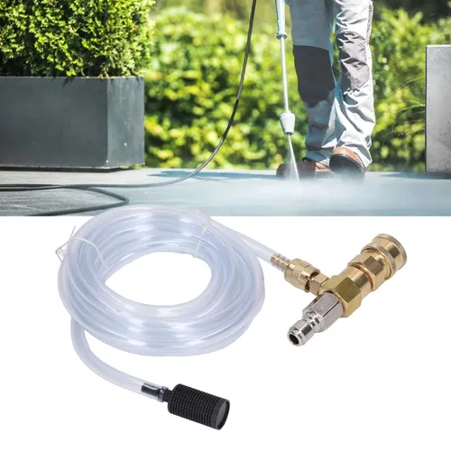 Vista 8 de Kit de inyector químico Inyector ajustable aguas abajo con tubo de 9.8 pies para lavadora a presión Accesorios 5000PSI